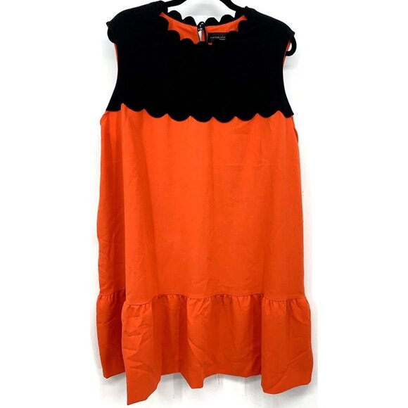 Victoria Beckham Dress Drop Waist Plus Size 3X Ruffle Scallop Women New B22 - Picture 1 of 10